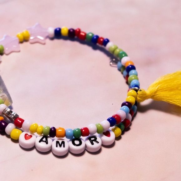 Message 4ever handmade letters bracelet beaded - Picture 4 of 4